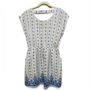 Hippie Rose Blue and White Sleeveless Dress - M